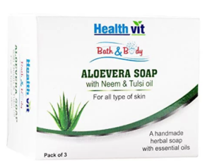Healthvit Bath & Body Aloevera With Neem & Tulsi Oil 75g - Pack of 3