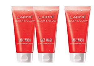 Lakme Blush and Glow Gel Face Wash, Strawberry, 100g (Buy 2 Get 1 Free)