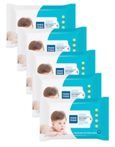 Mee Mee Caring Baby Wet Wipes with Lemon Fragrance - 30 pcs (Pack of 5)