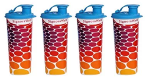 Signoraware Stylish Energy Jumbo Sipper Set, 500ml, Set of 4, Turkish Blue