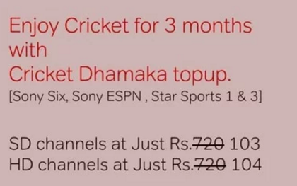 airtel dth cricket dhamaka top up