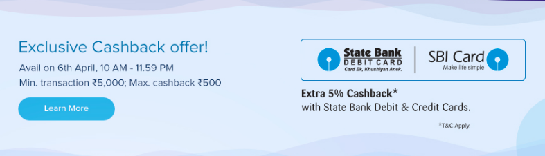 mi.com 5% cashback on sbi cards