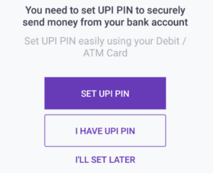 phonepe app set UPI Pin to send money