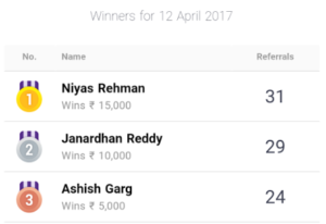 phonepe refer and earn daily winners