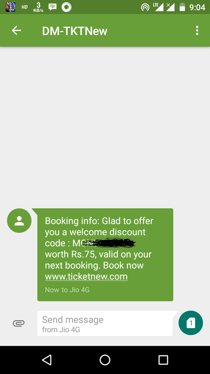 ticketnew missedcall code