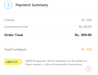 uber paytm uber150 code