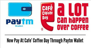 15% cashback when you pay via paytm wallet @ Cafe coffee day