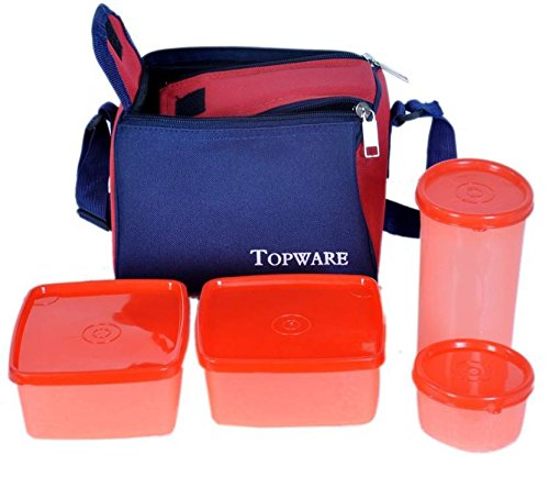 Amazon - Buy Hunger Box TP03 Orange 4 Containers Lunch Box (1000 ml) for just Rs.39