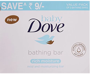 Baby Dove Baby Bar, Rich Moisture (75g, Pack of 3)