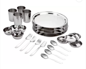 Bhalaria Pack of 24 Dinner Set (Stainless Steel) at rs.255