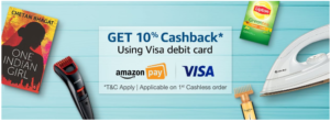 Get 10% Cashback On 1st Cashless Order Using Visa Debit Card