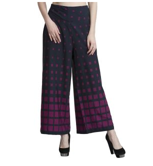 (Hurry)Shopclues - Buy Fabrify Navy Crepe Printed Without Stretch Palazzo For Women for just Rs.8