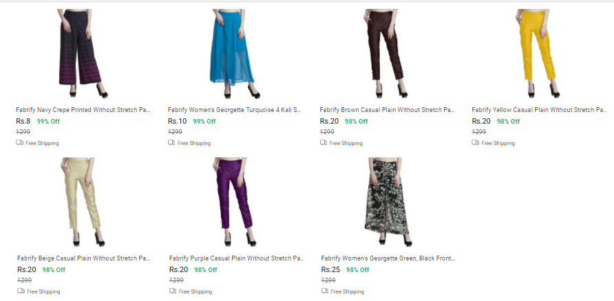 (LOOT)Shopclues - Flat 98% off on Fabrify women clothing