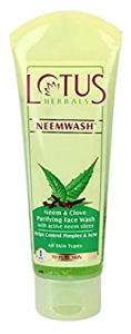 Lotus Herbals Neemwash Neem and Clove Purifying Face Wash with Active Neem Slices, 120g