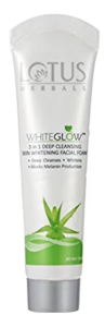 Lotus Herbals White Glow 3 in 1 Deep Cleansing Skin Whitening Facial Foam, 30g
