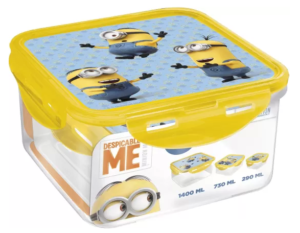 Minions Square 3 Containers Lunch Box (2440 ml)