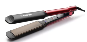 Nova Temperature Control Professional NHS 870 Hair Straightener (Black/Red)