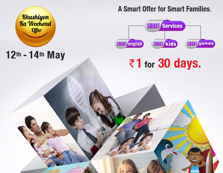Videocon d2h Khushiyon Ka Weekend Offer- Smart Services for kids , , english n games