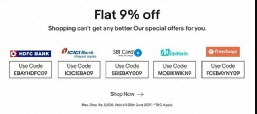 ebay flat 9% off