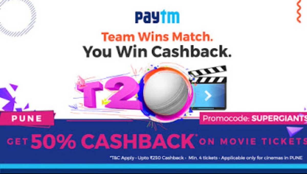 paytm pune SUPERGIANTS movie offer