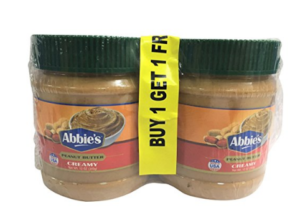Abbie's Creamy Peanut Butter, 340g (Buy 1 Get 1 Free) at rs.137