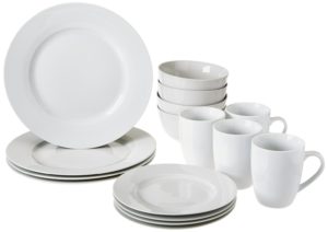 Amazon- Buy AmazonBasics 16-Piece Dinnerware Set, Round - White for Rs 1149