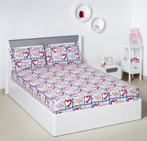 Amazon- Buy Bombay Dyeing Ambrosia 130 TC Cotton Double Bedsheet