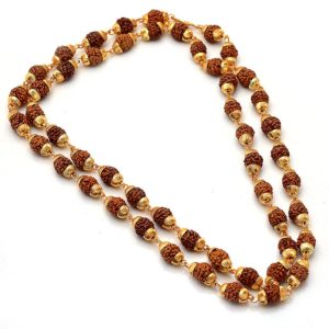 Amazon - Buy Jewar Mandi Rudraksh Mala Shiva God Gold Plated Rudraksh Mala Chain Long 24 Inches 6805 For Unisex at Rs 263 only