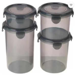 Bel Casa Lock & Store Round - 300 ml, 600 ml, 900 ml, 1230 ml Polypropylene Multi-purpose Storage Container