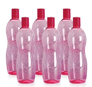 Cello Polka PET Bottle Set, 1 Litre, Set of 6, Pink at rs.159