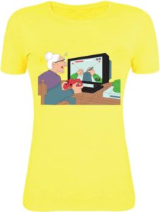 Gabi Printed Women's Round Neck Yellow T-Shirt for Rs 79