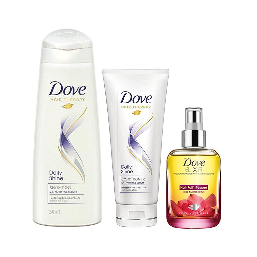 (Hurry) Amazon - Buy Dove Daily Shine Hair Care Kit for just Rs.230