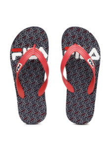 Myntra FILA Men Red & Navy Printed Flip-Flops