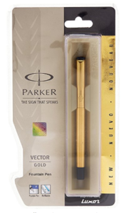 Parker Vector Gold Fountain Pen at rs.350