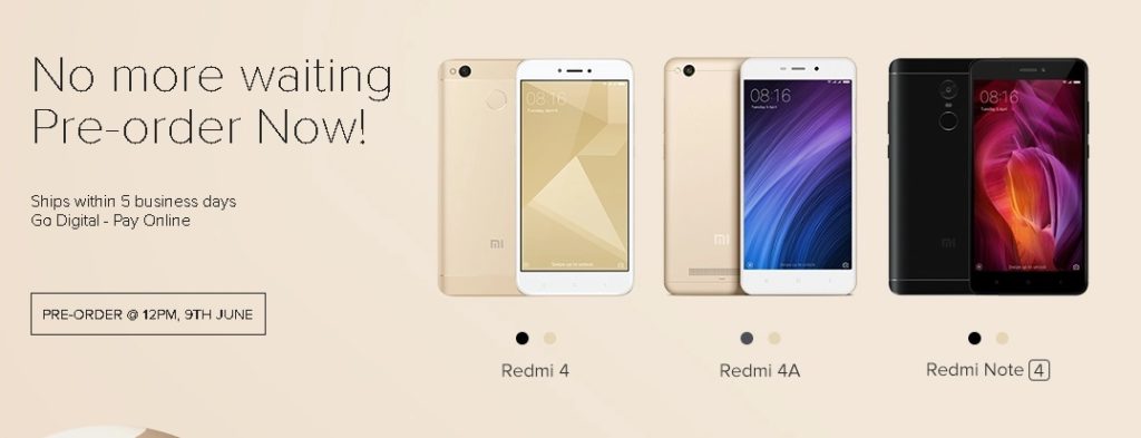 Redmi 4, Redmi 4A, Redmi Note 4