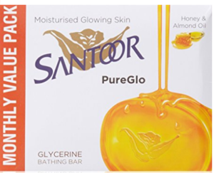 Santoor PureGlo Glycerine Soap, 125g (Buy 2 Get 1 Free) at Rs.126 only