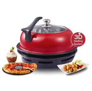 Wonderchef Aluminium Gas Oven Tandoor Duo by Chef Sanjeev Kapoor, 4-Pieces, 30cm, Red/Black