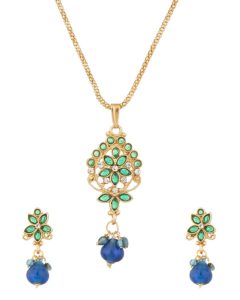 Voylla Traditional Blue Metal Pendant Set For Women for Rs 99 only