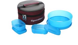 Amazon is selling Signoraware Classic Lunch Box Set with Bag, T Blue for Rs 278 only