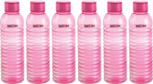 Amazon- Buy Nayasa Groove PET Fridge Bottle, Set of 6, Pink for Rs 164