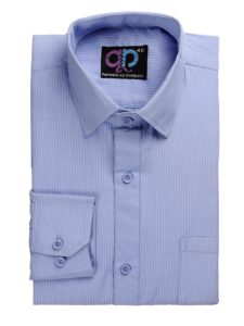 Amazon is selling Formals by Koolpals-Cotton Blend Shirt White Vertical Stripes on Light Blue for Rs 297 only
