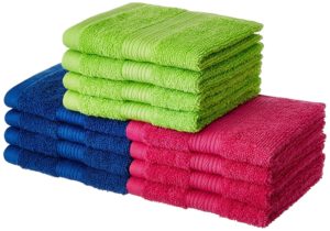 Solimo 100% Cotton 12 Piece Face Towel Set