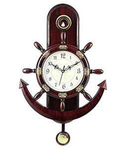 Altra Plastic Pendulum Wall Clock (45 cm x 30 cm x 5 cm, Brown) for Rs 374