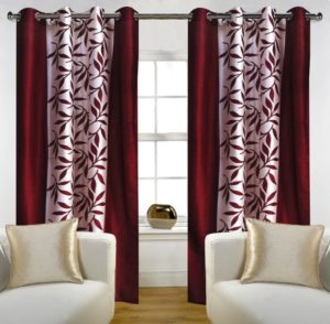 Amazon- Buy Home Candy Leaves Floral 4 Piece Polyester Door Curtain Set