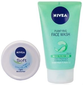 Amazon - Buy Nivea Soft Light Moisturising Cream, 300ml with Nivea Purifying Facewash, 150ml at Rs 299 only