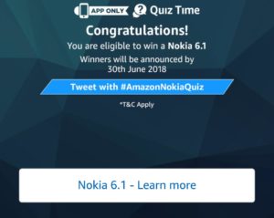 Amazon Nokia 6.1 Quiz