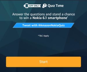 Amazon Nokia 6.1 Quiz Answers