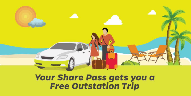 Get a free Share Pass and a free Outstation trip offer
