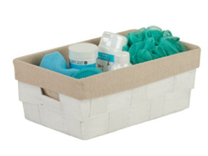 Honey-Can-Do Paper Rope Stainless Steel Tray Basket with Liner (White) at rs.359