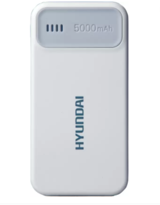 Hyundai MPB 50W Ultra Slim Portable 5000 mAh Power Bank (White, Lithium Polymer) at rs.449